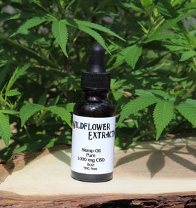 Wildflower Extracts 1000mg CBD Hemp Tincture THC Free~ Pure (UNFLAVORED)